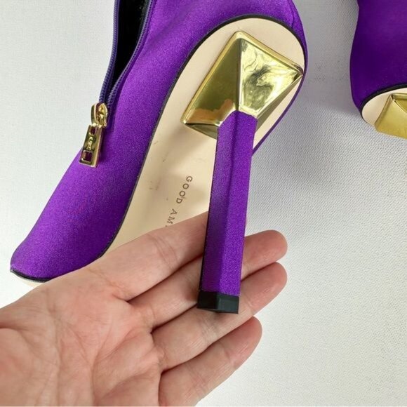 NEW Good American High Kickstand Neoprene Bootie Purple Size 10 - Picture 14 of 15